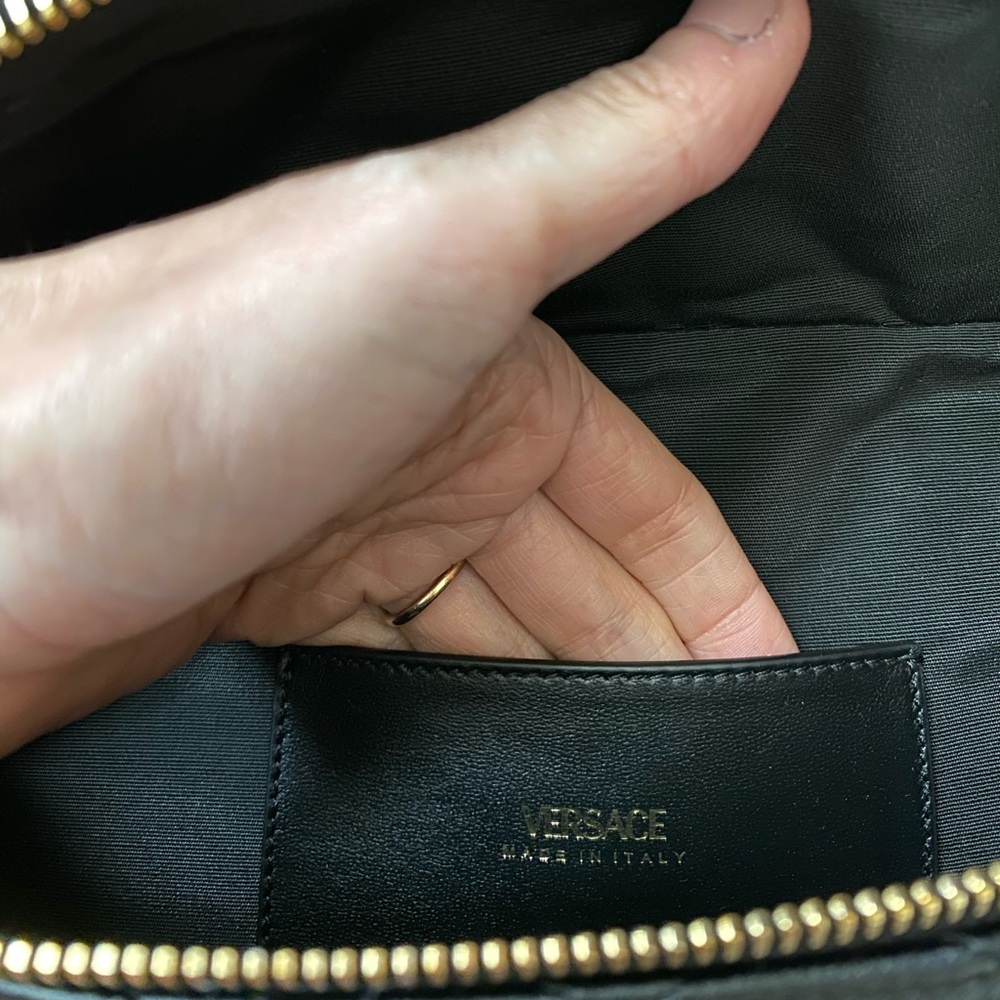 Versace Black Quilted Bum Bag, Belt Bag, Crossbody Chest Bag - Picture 9 of 12